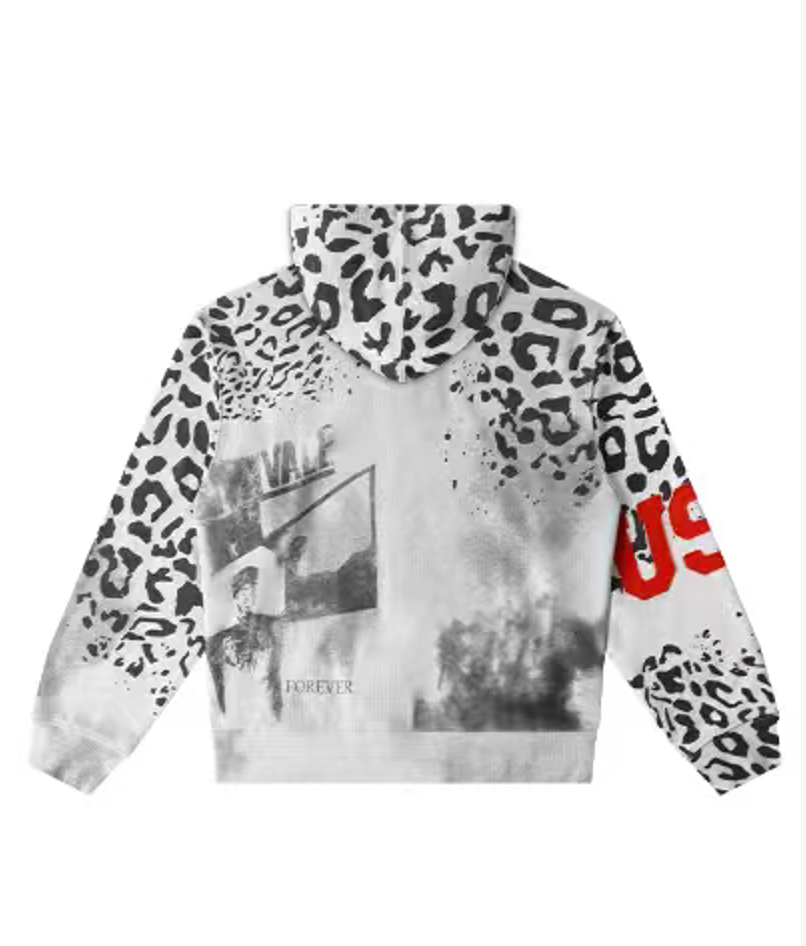 Vale Forever Cheetah Zip Up Hoodie Grey