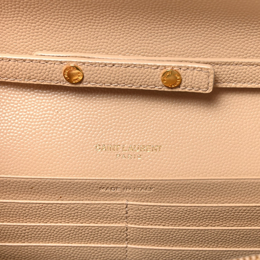Grain De Poudre Matelasse Chevron Monogram Chain Wallet Nude Powder