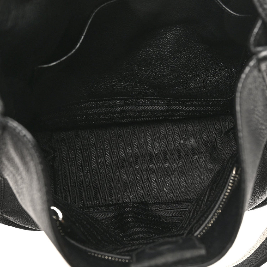 Vitello Daino Soft Hobo Messenger Bag Black