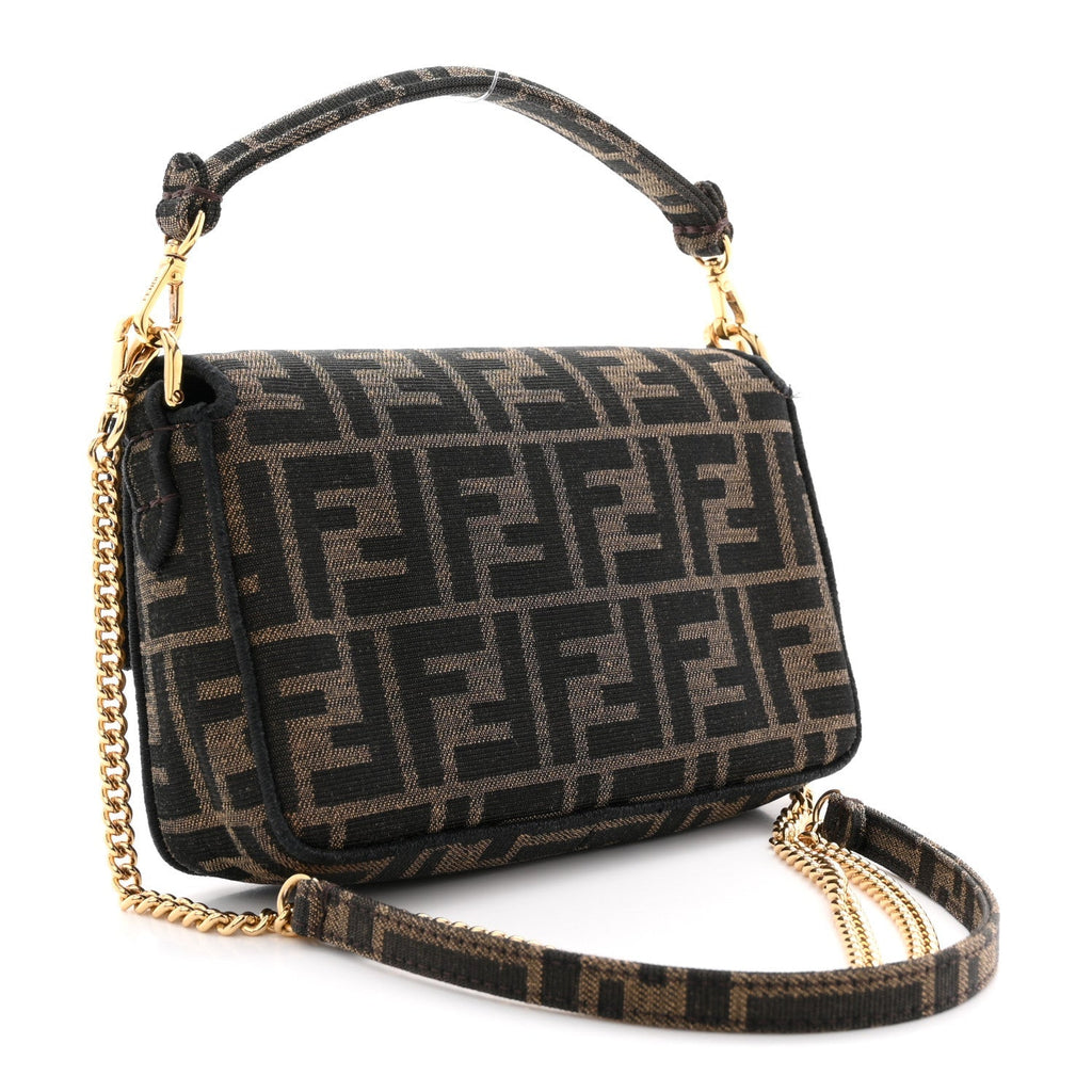 Fabric Jacquard FF 1974 Mini Baguette Tobacco Moro Black