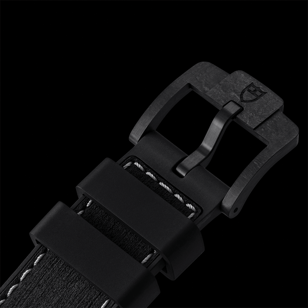 Black Bay Chrono "Carbon 26" 42mm - White on Rubber/Leather Strap