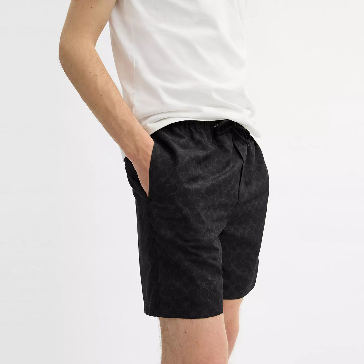Coach Outlet Signature Swim Trunks In Recycled Polyester