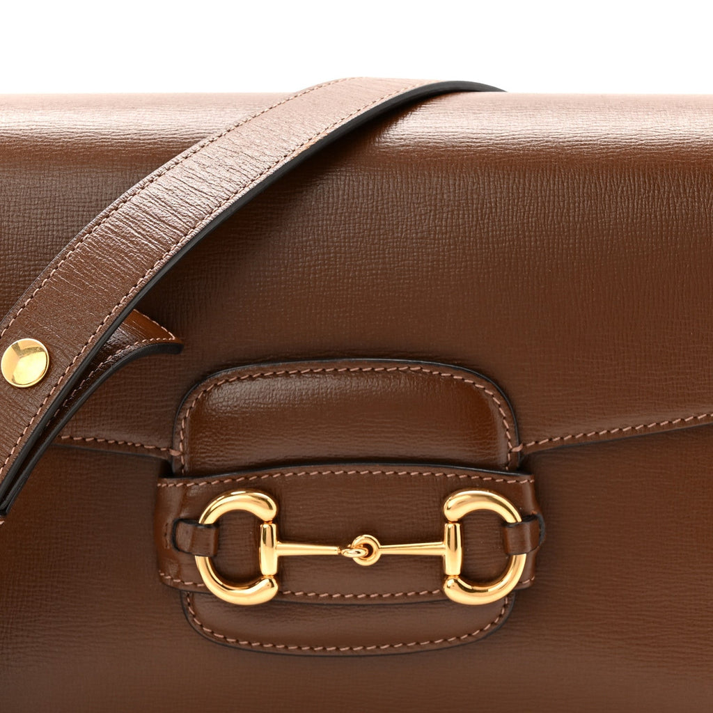 Azalea Calfskin Horsebit 1955 Shoulder Bag Brown Sugar