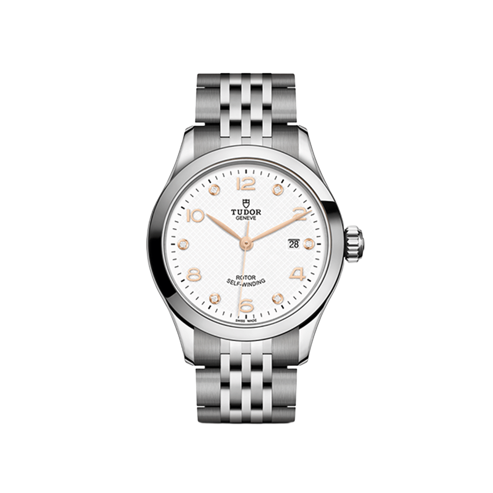 1926 28mm - White, Diamond-Set on Bracelet