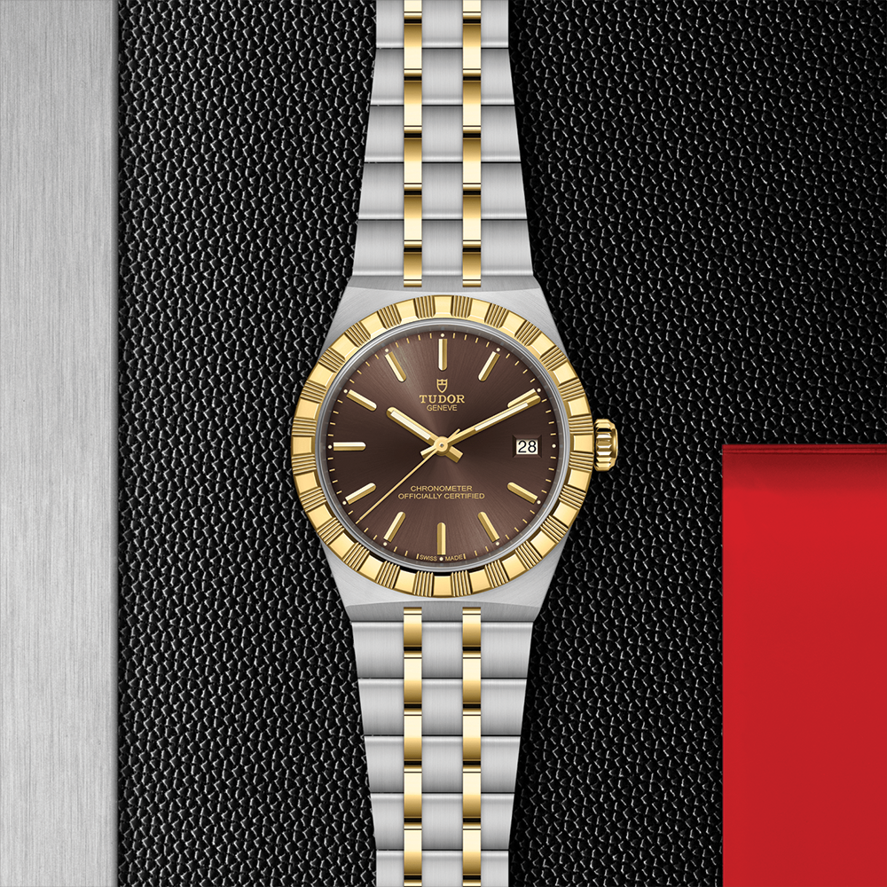 TUDOR Royal Yellow Gold Two-Tone 36mm - Brown on Bracelet
