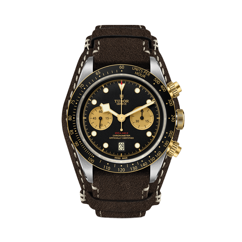 Black Bay Chrono S&G 41mm - Black on Leather Strap