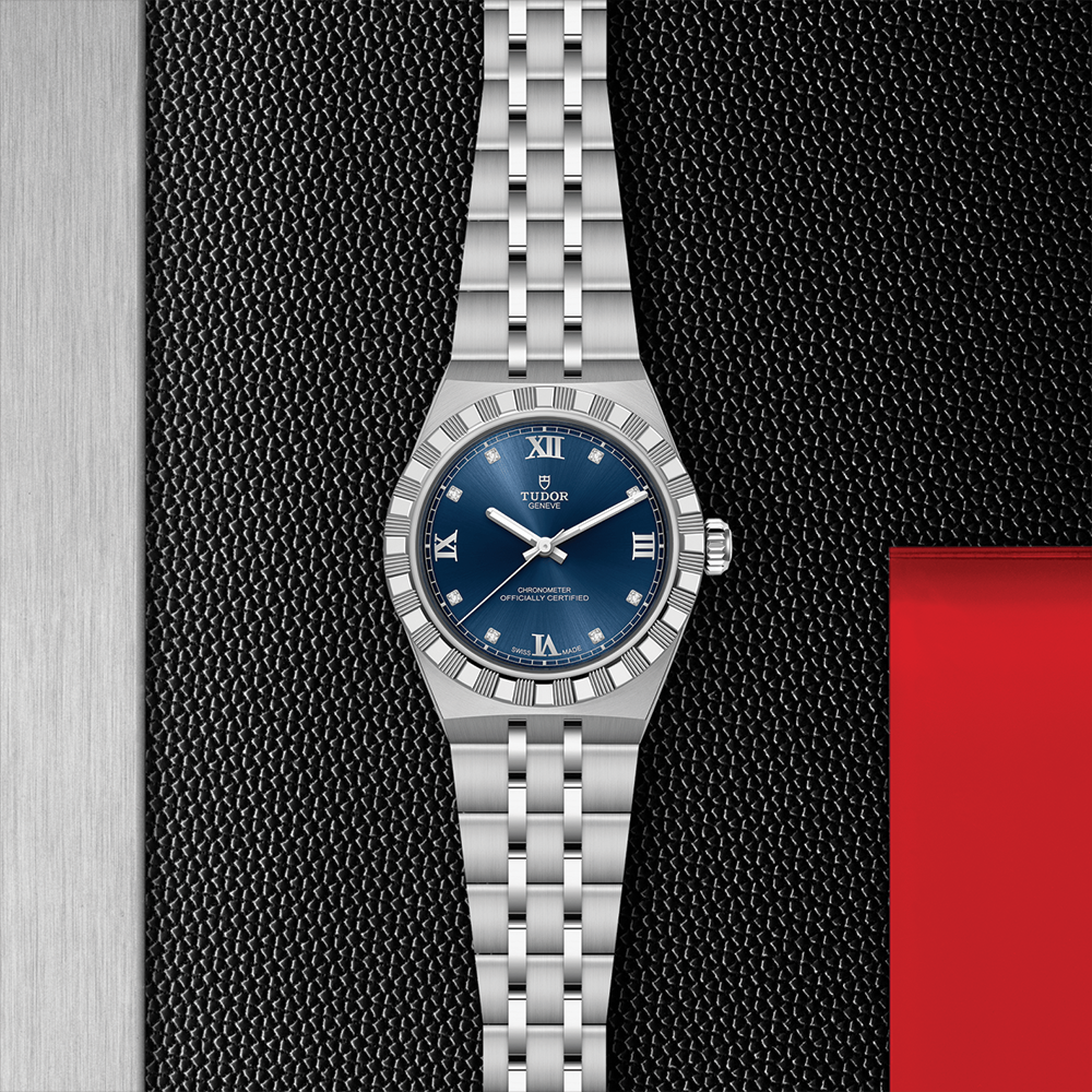 TUDOR Royal 30mm - Blue, Diamond-Set on Bracelet