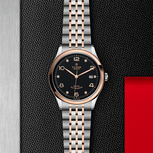 1926 Rose Gold Two-Tone 39mm - Black, Diamond-Set on Bracelet