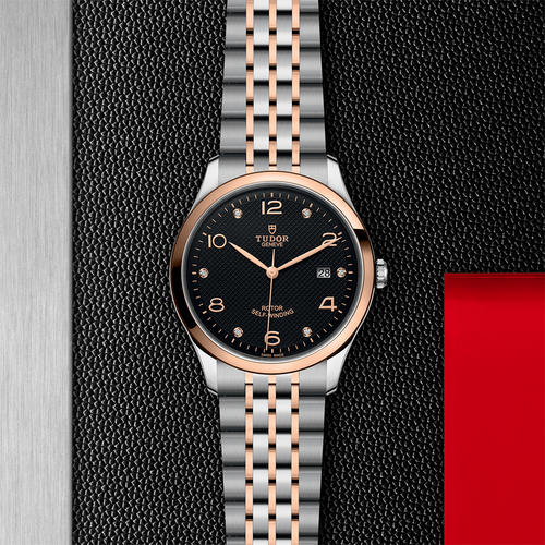 1926 Rose Gold Two-Tone 41mm - Black, Diamond-Set on Bracelet