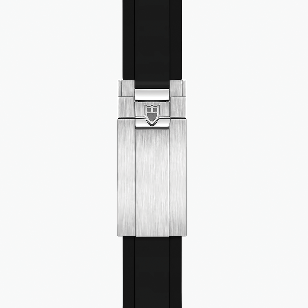 Black Bay 41mm - Black, Burgundy Bezel on Rubber Strap
