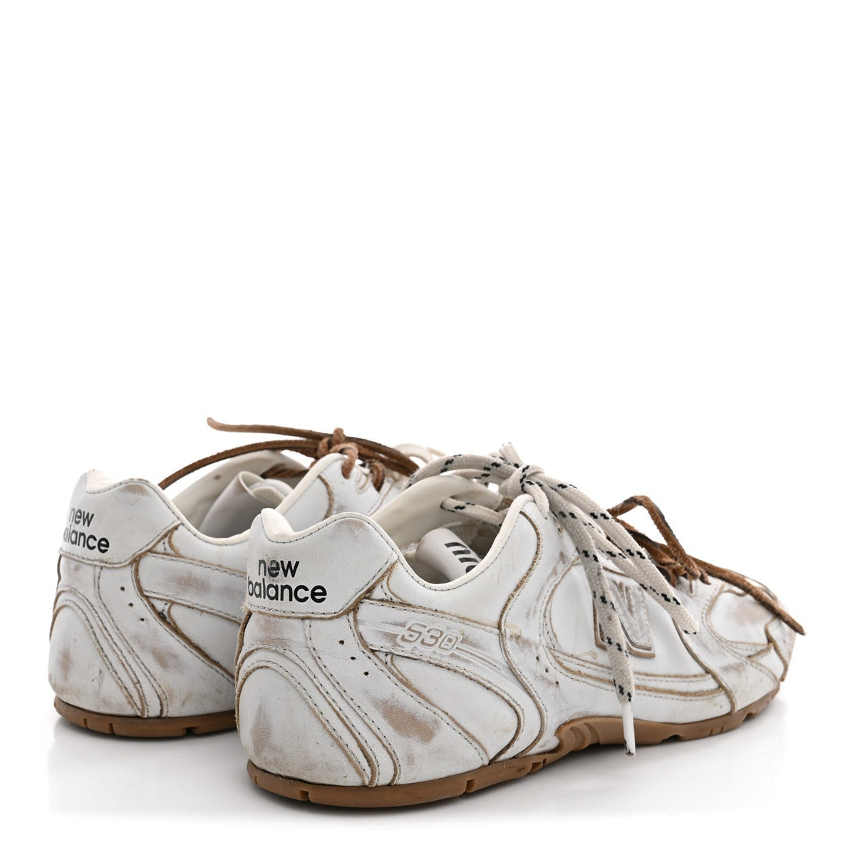X NEW BALANCE Bleached Calfskin 530 SL Sneakers 39 White
