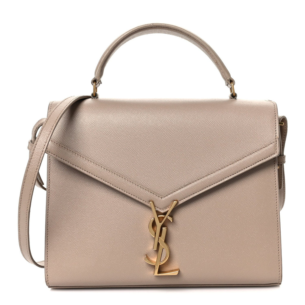 Grain de Poudre Medium Classic Monogram Cassandra Top Handle Dark Beige