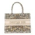 Canvas Embroidered Medium Around The World Book Tote Gold