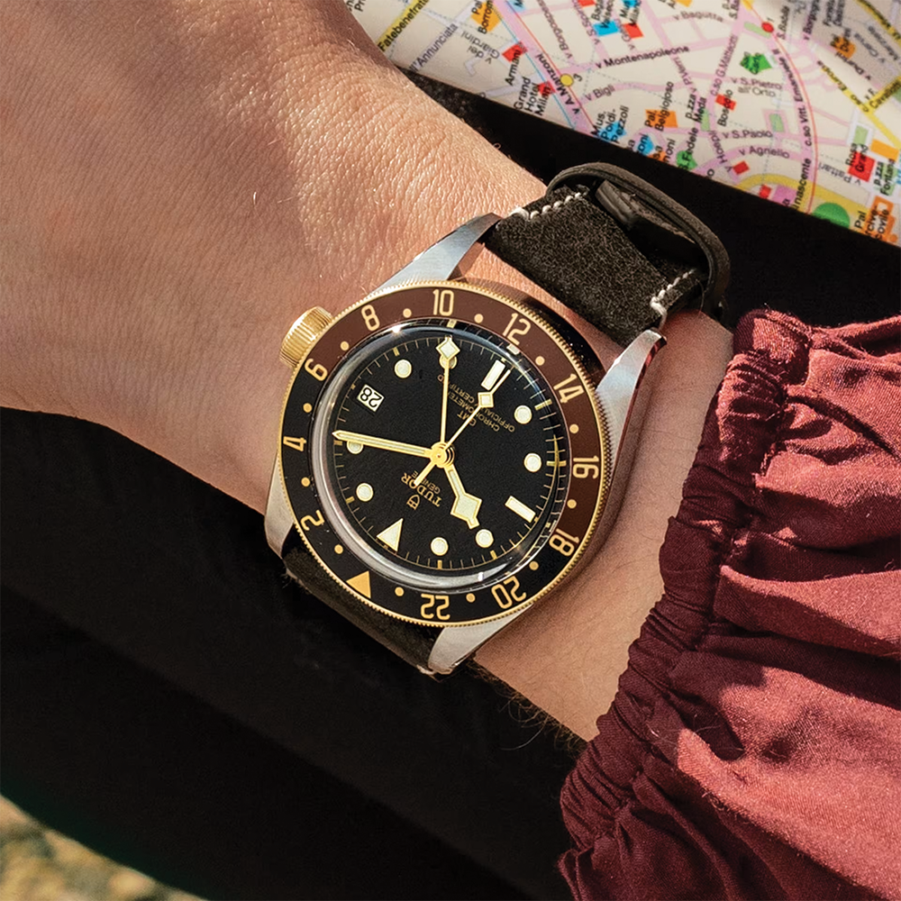 Black Bay GMT S&G 41mm - Black on Leather Strap