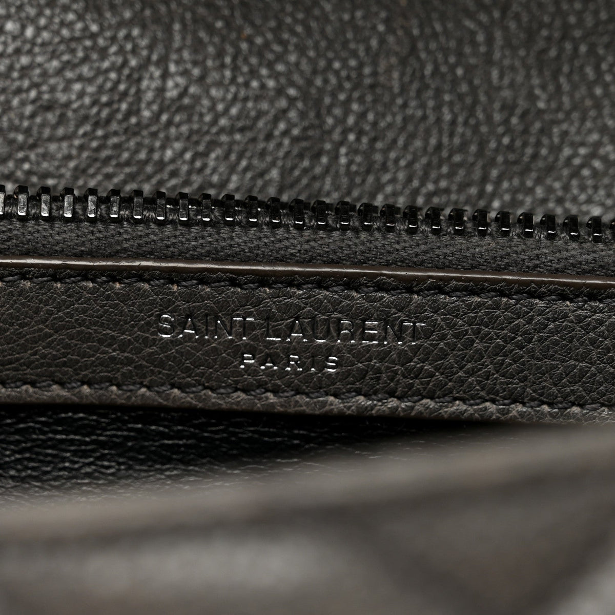 Sheepskin Matelasse Chevron Monogram Medium College Bag Asphalt