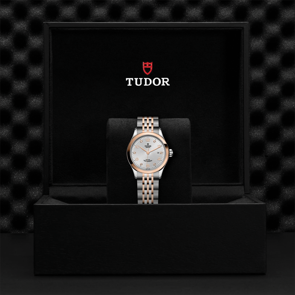1926 Rose Gold Two-Tone 28mm - Silver, Diamond-Set on Bracelet