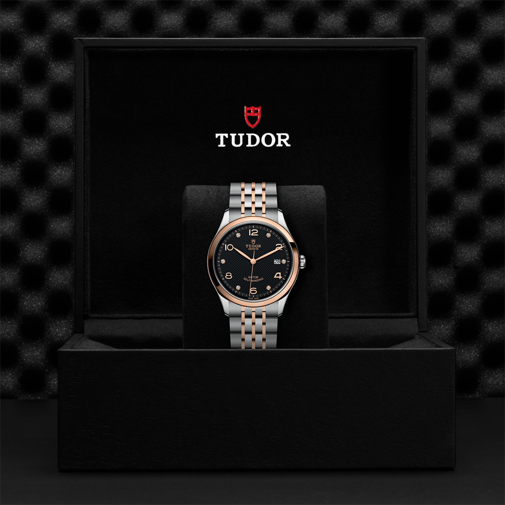 1926 Rose Gold Two-Tone 39mm - Black, Diamond-Set on Bracelet