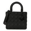 Ultra Matte Calfskin Cannage Medium Lady Dior Black