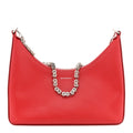 Smooth Calfskin Small Moon Cut Out Shoulder Bag Dark Red