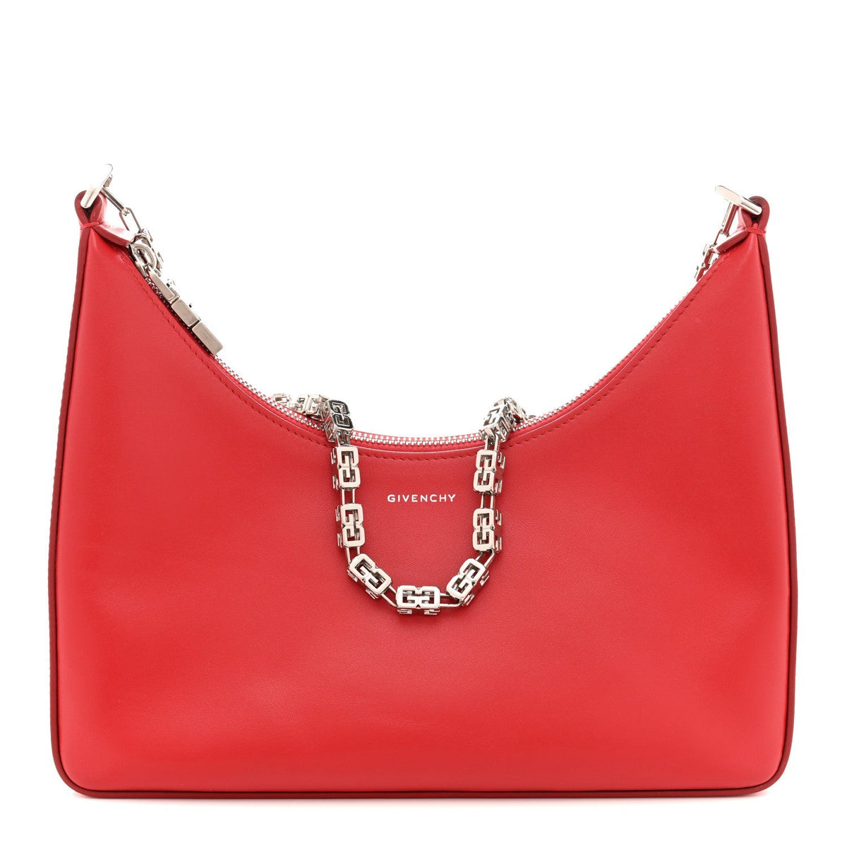 Smooth Calfskin Small Moon Cut Out Shoulder Bag Dark Red