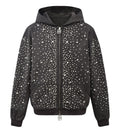 Birth of Royal Child Cashew Blossom Pearl Zipper Hoodie Dark Grey