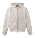 Birth of Royal Child Cashew Blossom Pearl Zipper Hoodie White