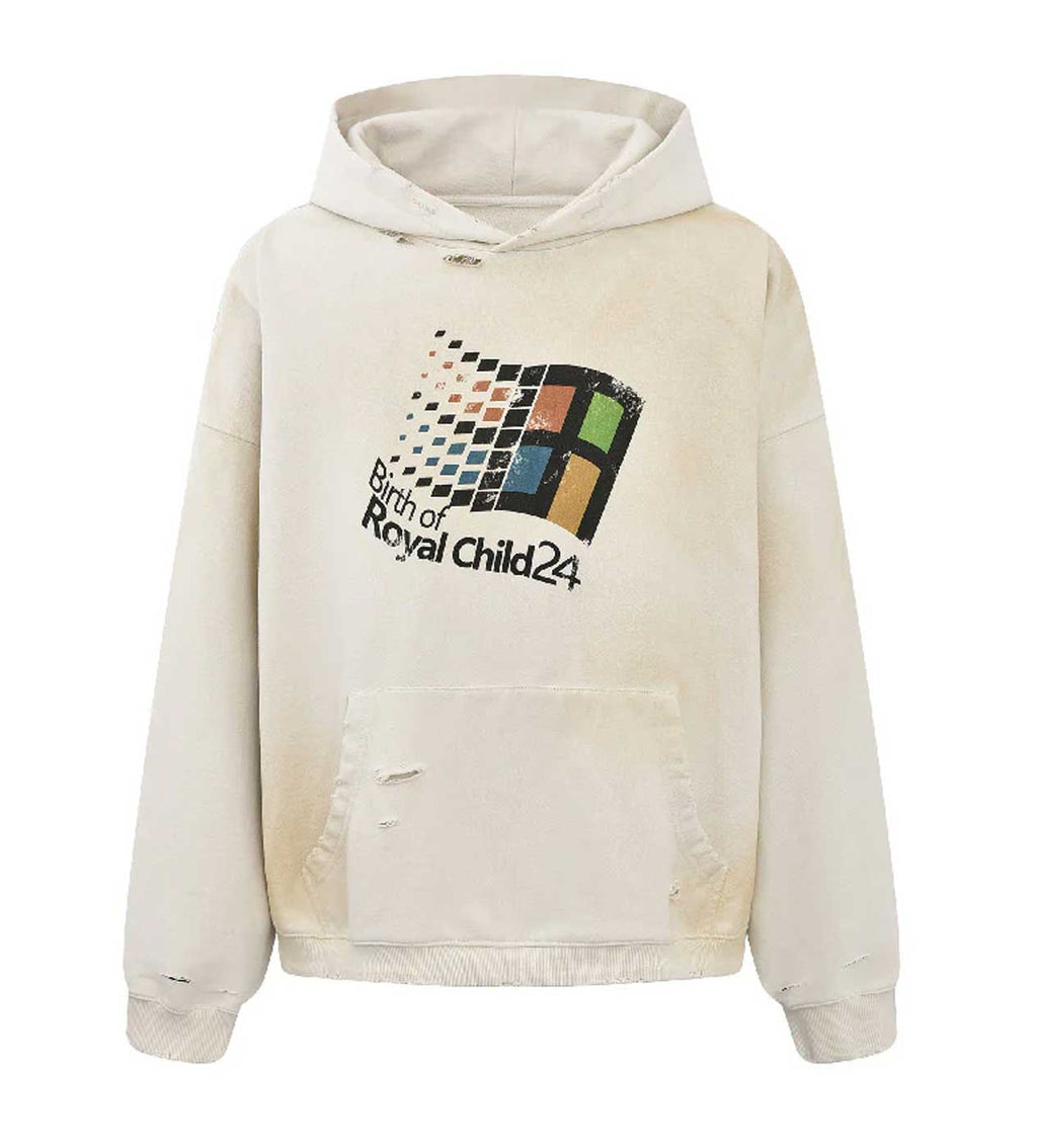 Birth of Royal Child Windows24 Retro Distressed Hoodie