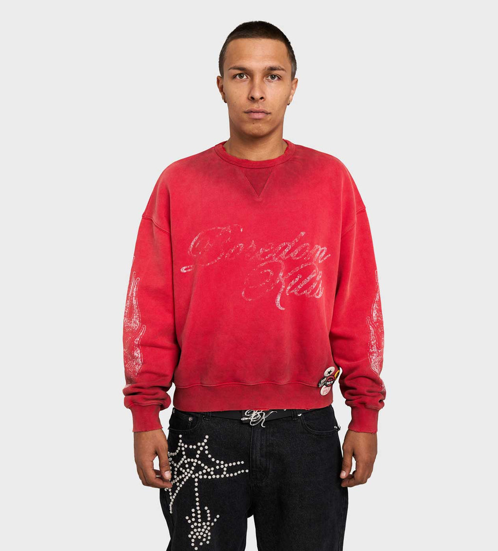 Boredom Kills Signature Crewneck Red