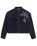 Boredom Kills Spider Pearl Denim Jacket Raw Indigo