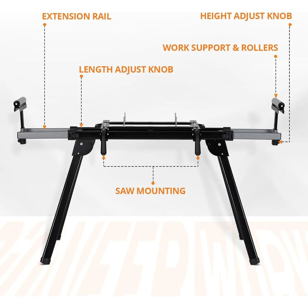 Misching saw stand, folding saw stand, 440 lb load capacity, with 76-4/5 inch slide rails