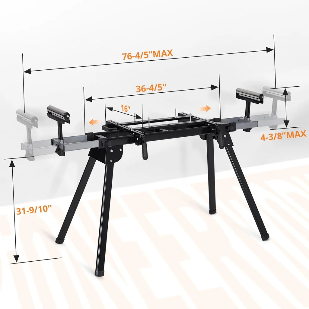 Misching saw stand, folding saw stand, 440 lb load capacity, with 76-4/5 inch slide rails