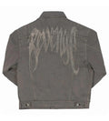 Revenge Embroidered Logo Denim Jacket Grey