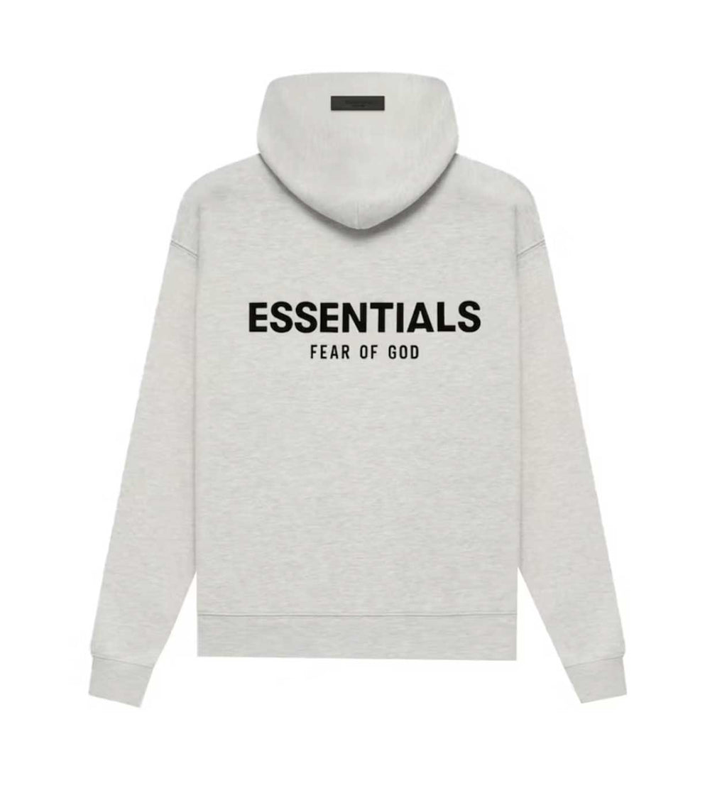 Essentials Light Oatmeal Velvet Hoodie