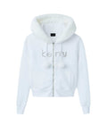 GV Gallery Pom Pom Zip Up Hoodie White