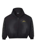 HMDD Crystal Zip Up Hoodie Black