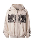 Hellstar Moshpit Zip Up Hoodie Cream