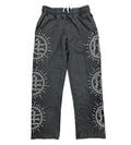 Mixed Emotions Eclipse Rhinestone Sweatpants – Acid Wash Grey | Streetwear Statement Bottoms