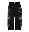 Mixed Emotions Eclipse Rhinestone Sweatpants – Black | Streetwear Statement Bottoms
