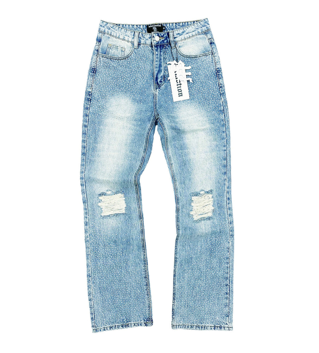 Mixed Emotions ME Rhinestone Denim – Blue Wash | Premium Streetwear Jeans
