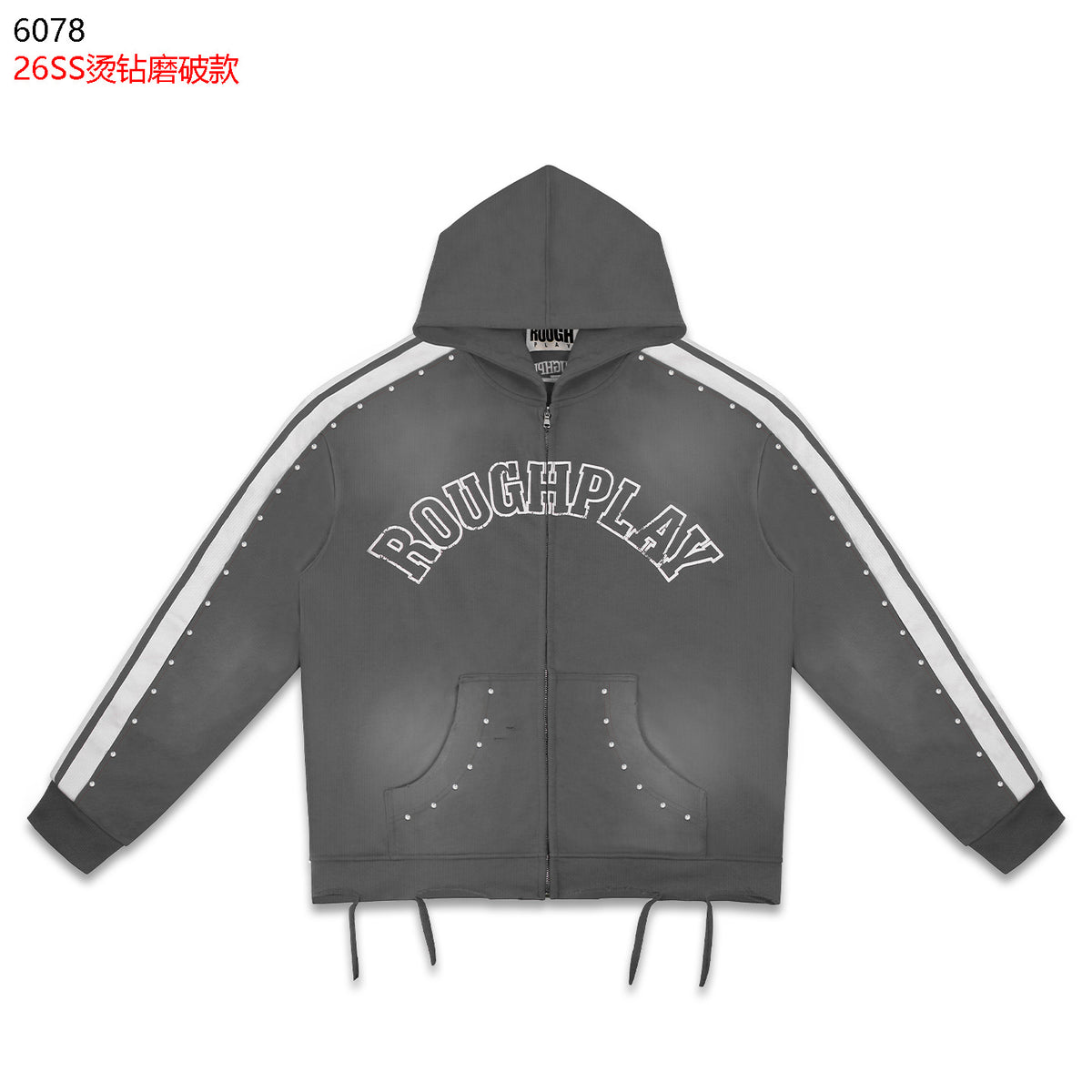 American High Street Rough Play Casual Retro Loose Hoodie Long Sleeve Hoodie Washed Letter Printed Hoodie
