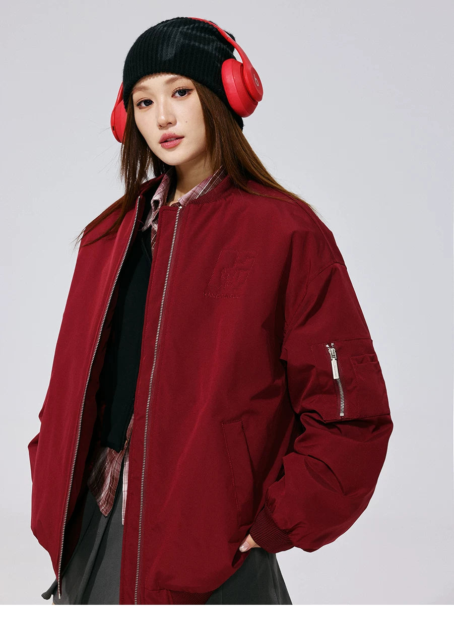 Star style MANYSTON American baseball collar waterproof cotton jacket men's winter trendy loose casual cotton jacket