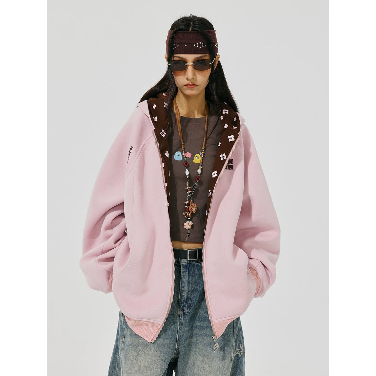 Hao Yiran's MANYSTON American style hooded jacket for spring and autumn couples, loose casual cardigan jacket