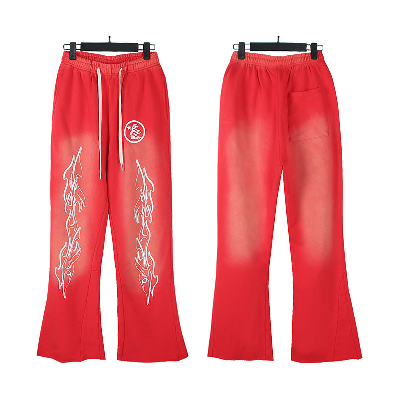 Cross border Fashion Hellstar Washed Retro Hip Hop American Street Printed Casual Cotton Pants Bathroom Pants