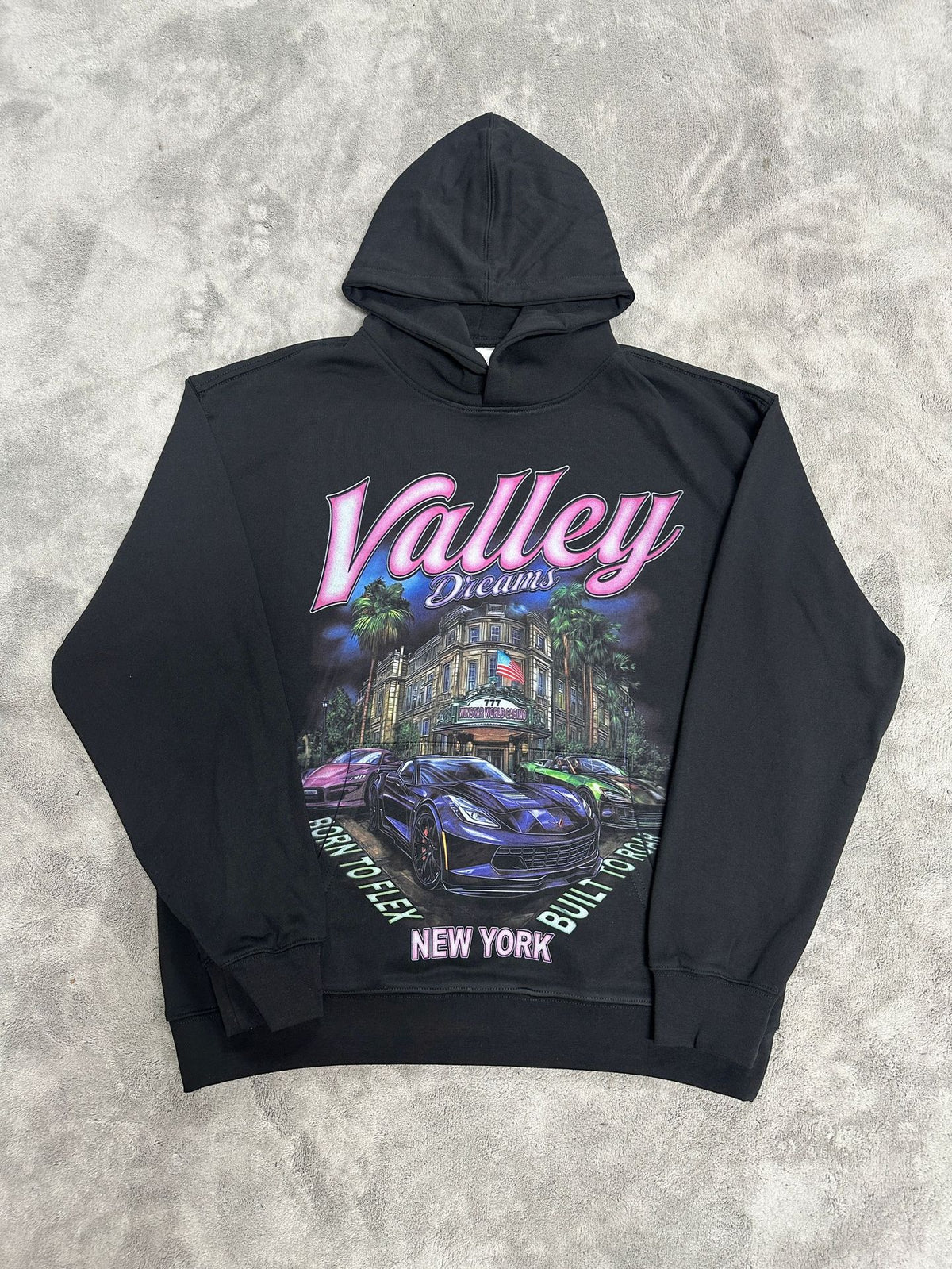 Cross border fashion VALE new retro hooded sweatshirt printed with American street hip-hop cotton versatile hooded sweatshirt