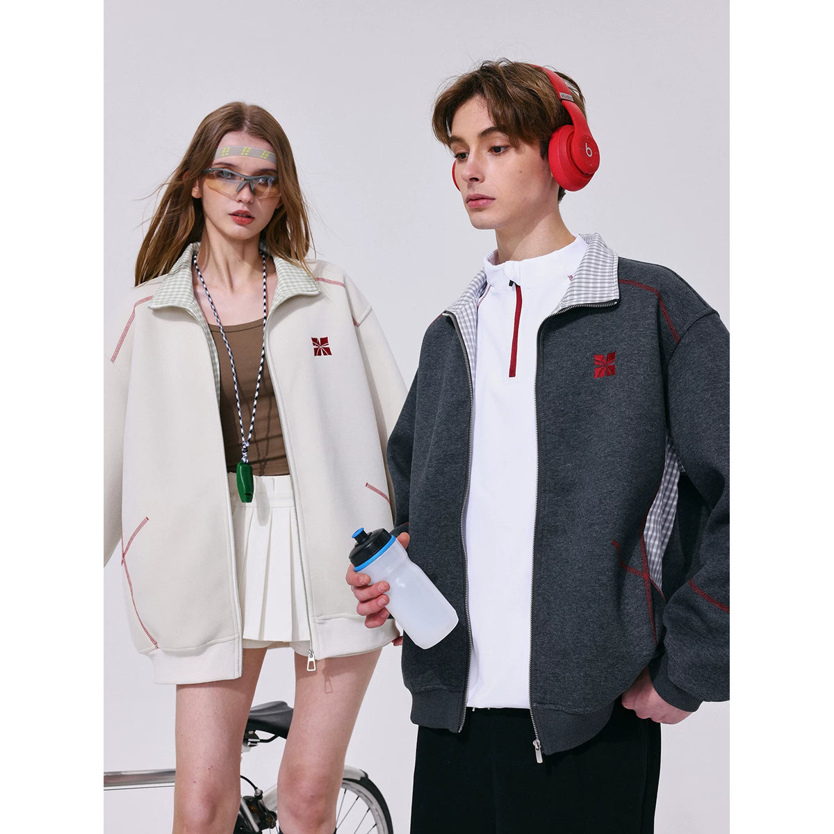 MANYSTON American fashion brand 420g heavyweight lapel cardigan sweatshirt men's style spring and autumn couple's top jacket