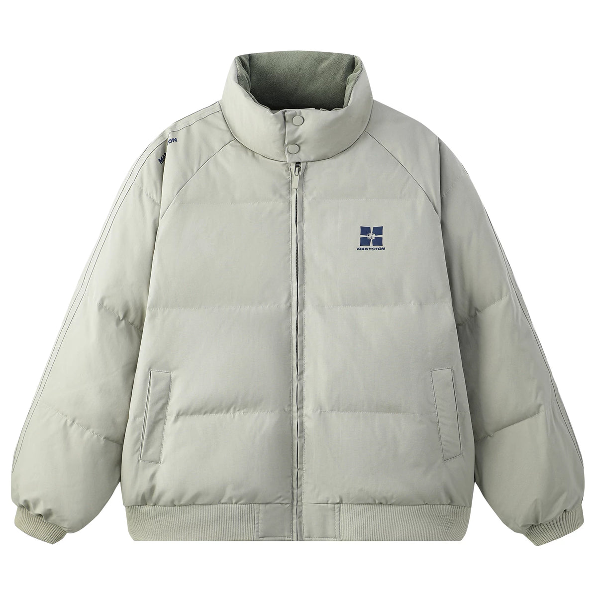 MANYSTON American Trendy Brand Stand up Cotton Jacket Men's Winter Youth Thick Cotton Jacket Couple's Casual Jacket