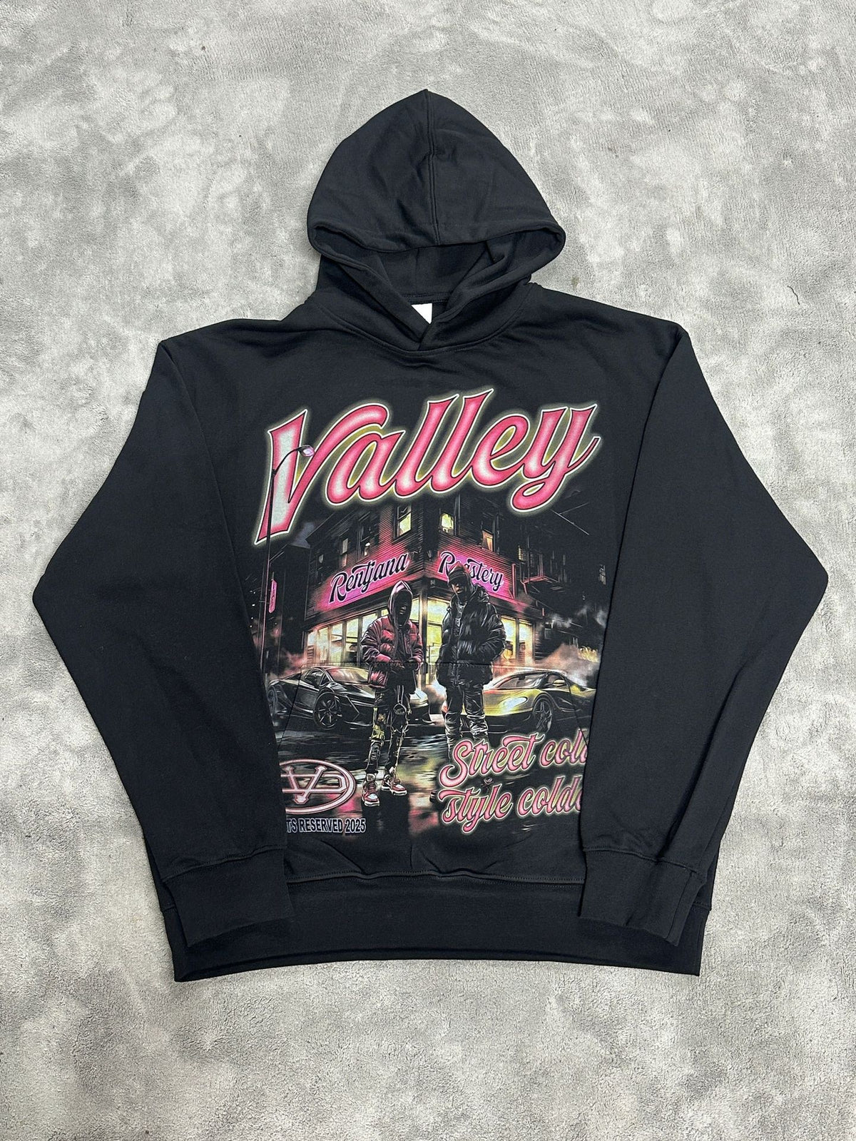 Cross border fashion VALE new retro hooded sweatshirt printed with American street hip-hop cotton versatile hooded sweatshirt