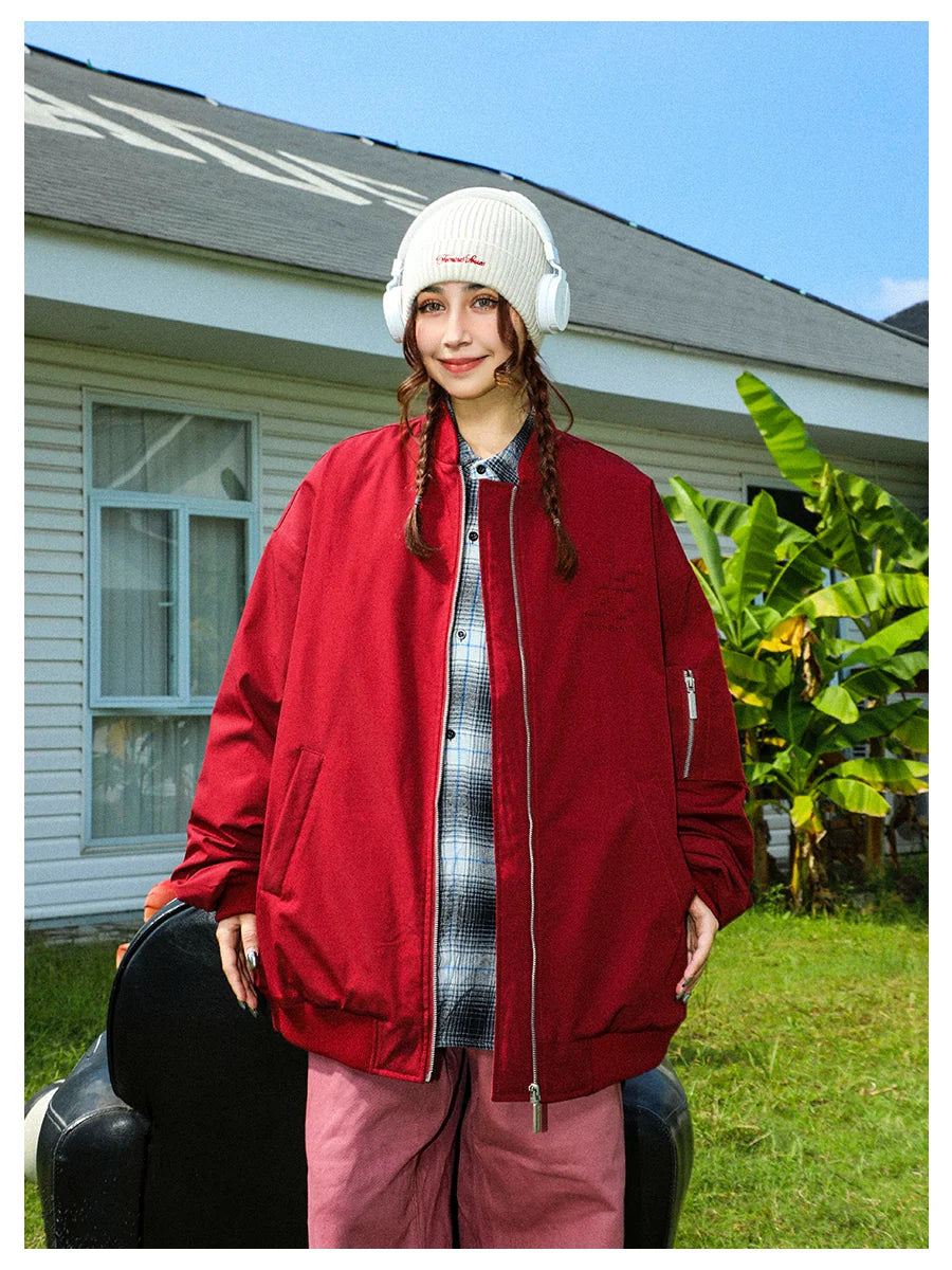 Celebrity style MANYSTON American high street pilot jacket, cotton jacket, couple baseball jacket, cotton jacket, casual jacket