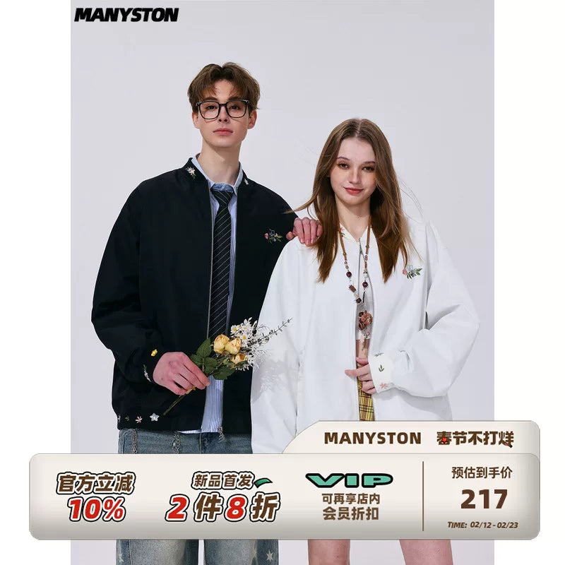 MANYSTON American Couple Baseball Jacket, Sports Jacket, Men's Spring Trendy Brand, High End, Casual Flying Jacket
