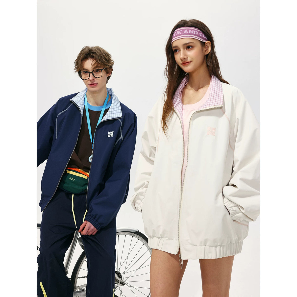 Hao Yiran's same MANYSTON American fashion brand lapel plaid jacket, spring loose casual cardigan jacket